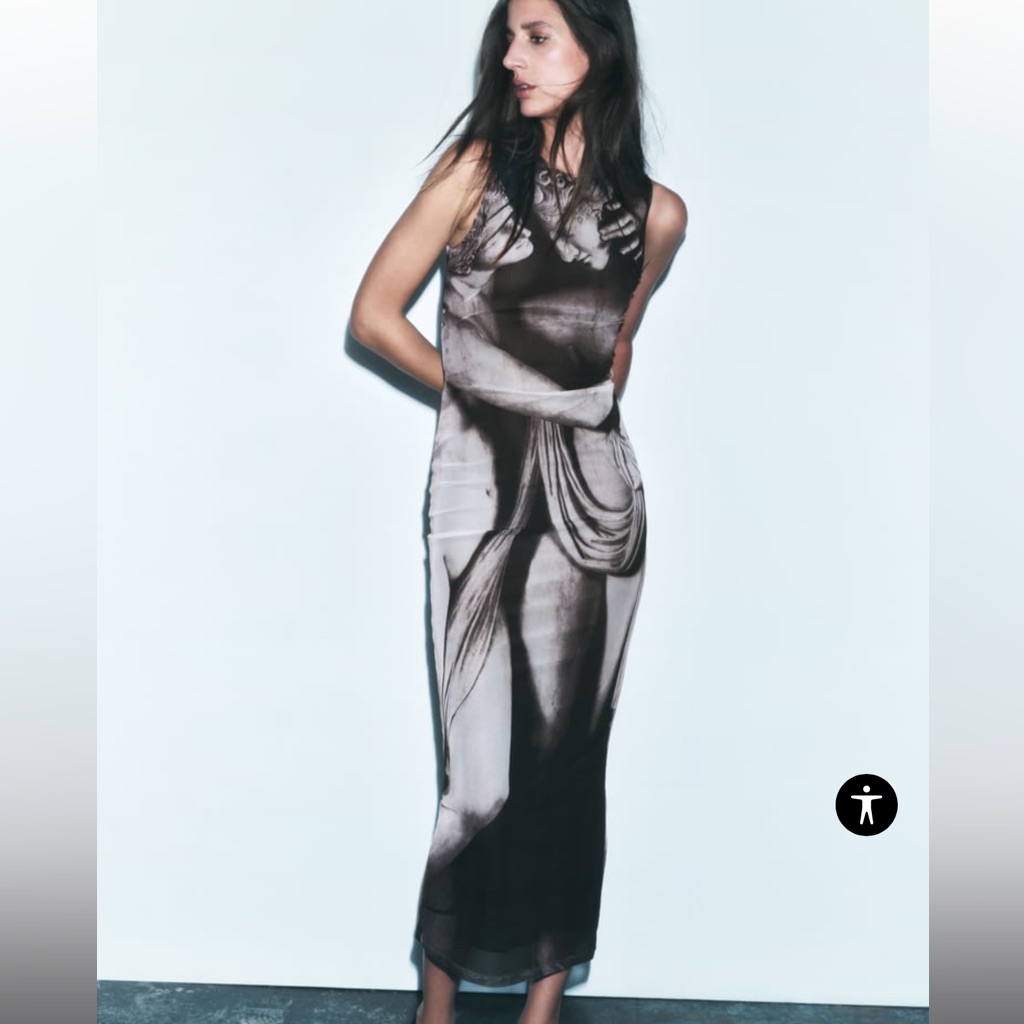 Printed Tulle Dress